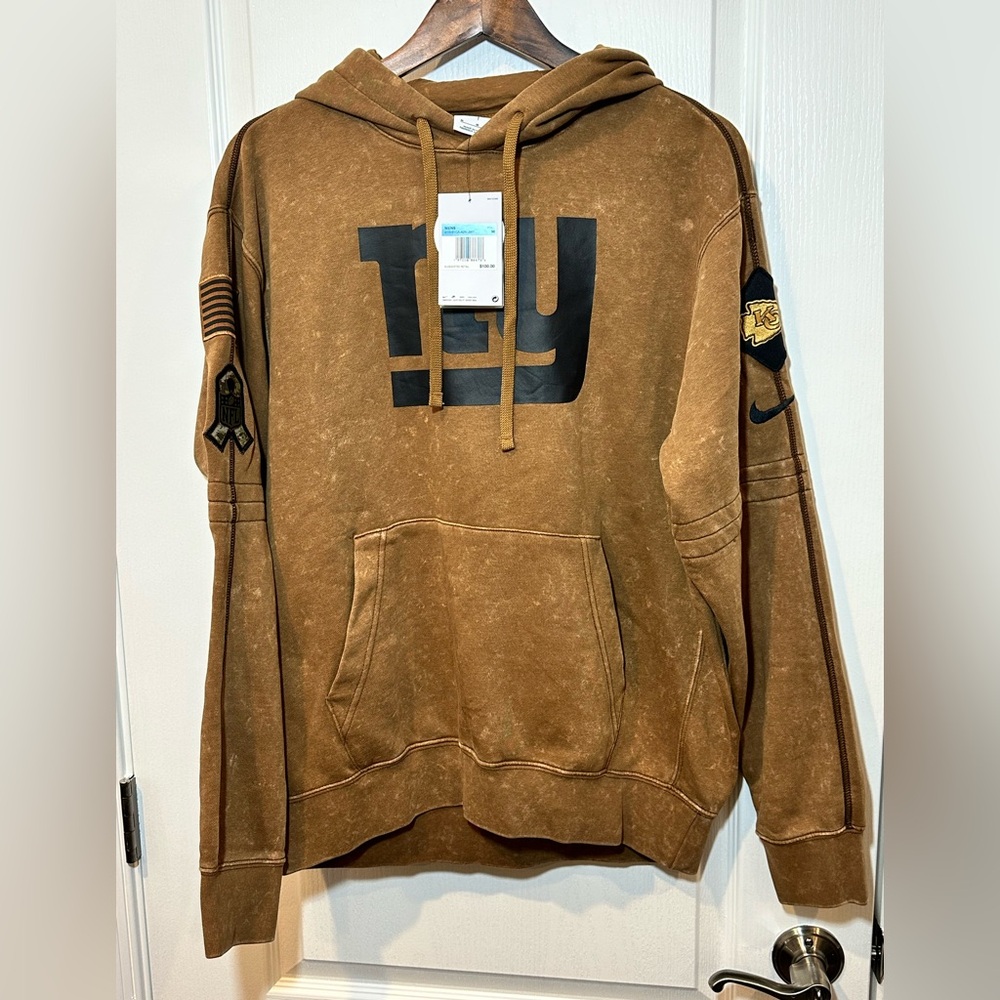 NIKE Men’s New York Giants 2023 W/ KS patch, Salute To Service Hoodie, Medium